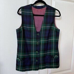 Vintage Moffat Vest Handloom Weavers Tartan‎ Plaid Wool Vest Kilmahog Scotland